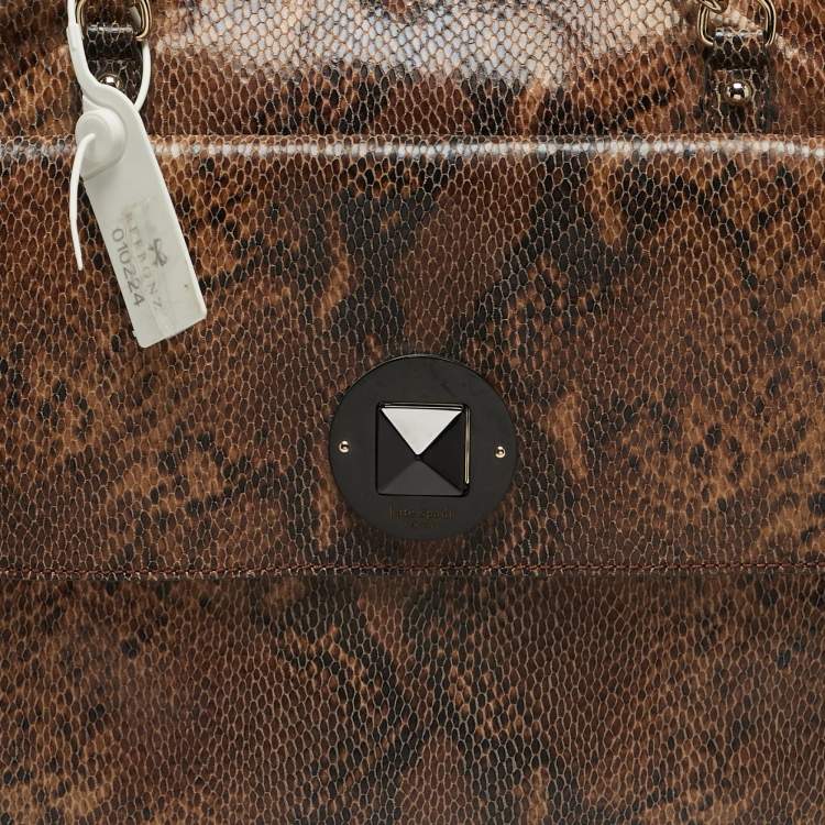 Pre Owned Kate Spade South Kensington Denee Python Embossed Leather Tote