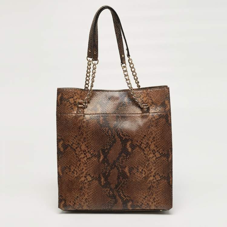 Pre Owned Kate Spade South Kensington Denee Python Embossed Leather Tote