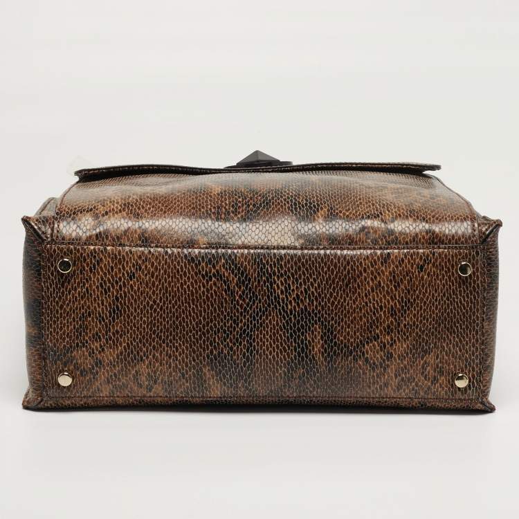 Pre Owned Kate Spade South Kensington Denee Python Embossed Leather Tote