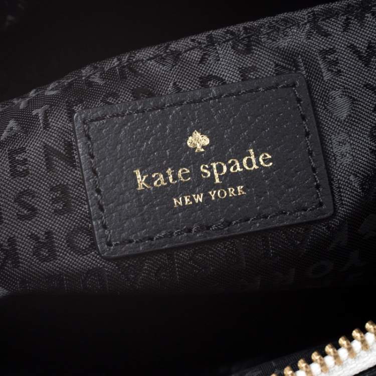 Pre Owned Kate Spade Black/White Leather Grove Street Millie Crossbody Bag