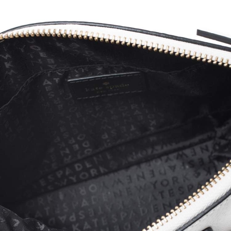 Pre Owned Kate Spade Black/White Leather Grove Street Millie Crossbody Bag