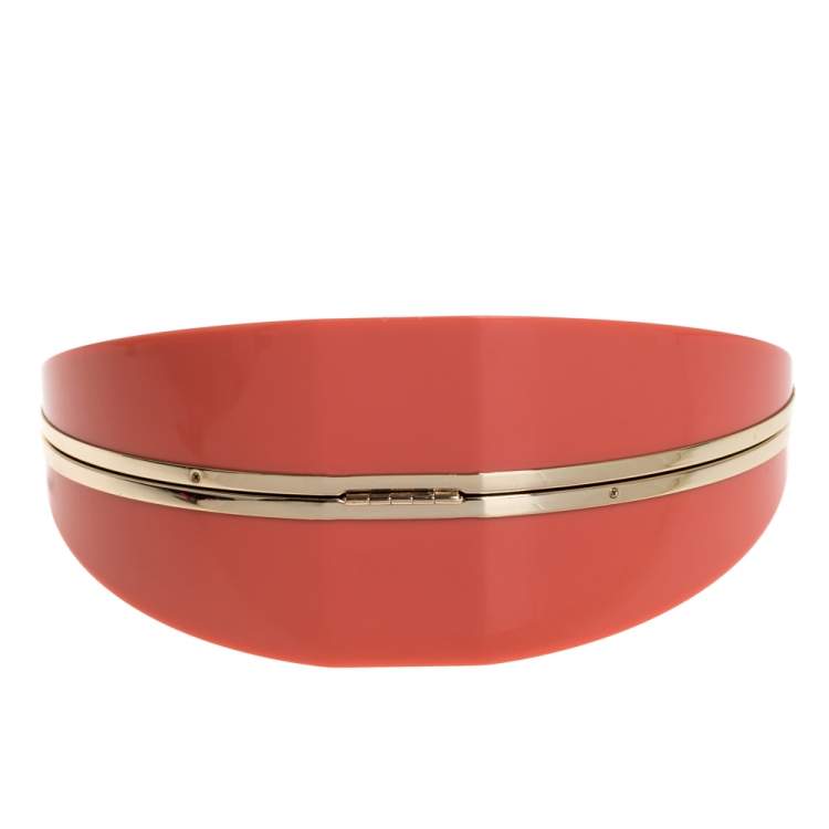 مملوكة مسبقًا Kate Spade Coral Crystal Embellished Resin Flights Of Fancy Grapefruit Slice Clutch