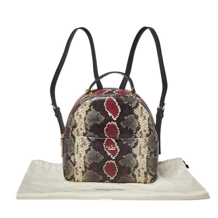 Pre Owned Kate Spade Multicolor Python Embossed Leather Reese Park Backpack