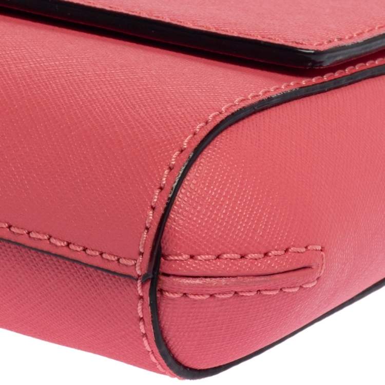 Pre Owned Kate Spade Coral Pink Leather Laurel Way Crossbody Bag