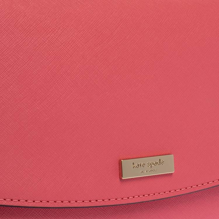 Pre Owned Kate Spade Coral Pink Leather Laurel Way Crossbody Bag