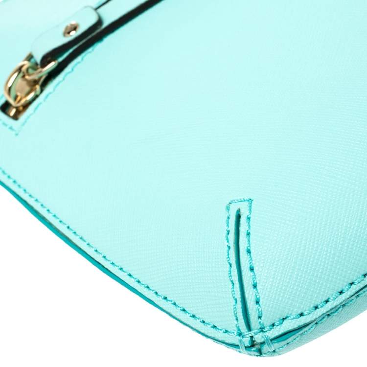 Pre Owned Kate Spade Auqa Blue Leather Cedar Street Tenley Crossbody Bag