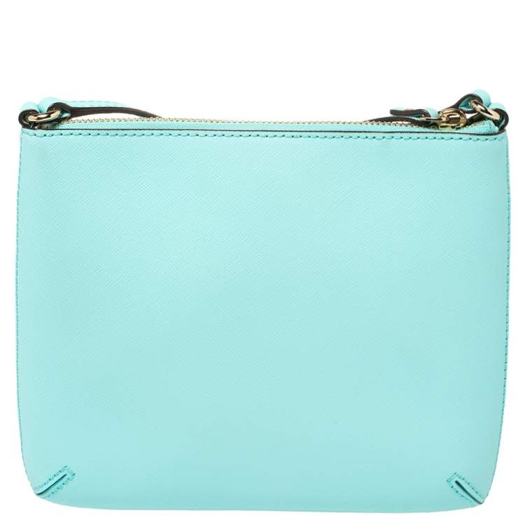 Pre Owned Kate Spade Auqa Blue Leather Cedar Street Tenley Crossbody Bag