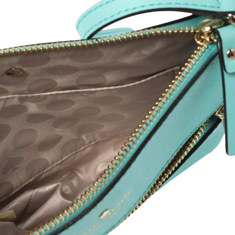 Pre Owned Kate Spade Auqa Blue Leather Cedar Street Tenley Crossbody Bag
