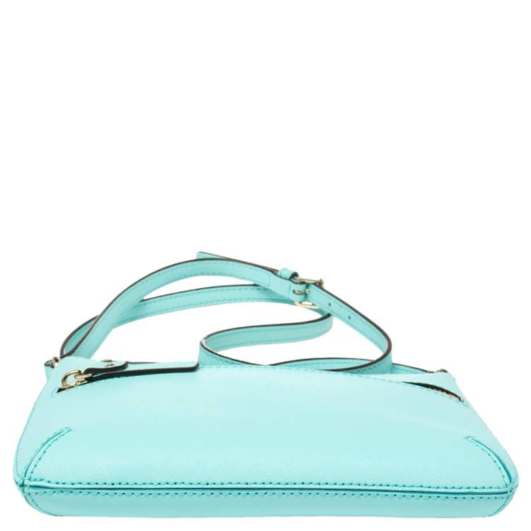 Pre Owned Kate Spade Auqa Blue Leather Cedar Street Tenley Crossbody Bag