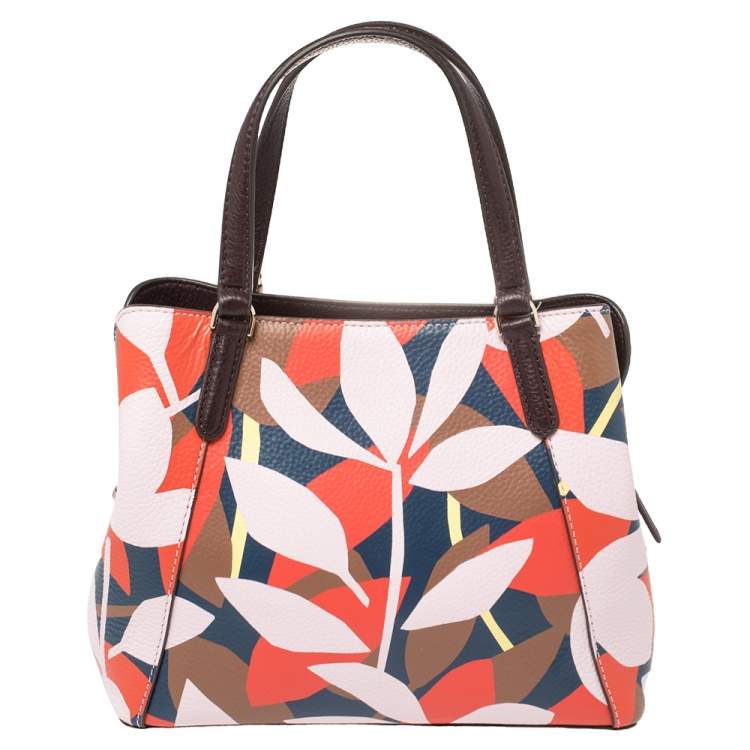 Pre Owned Kate Spade Floral Multicolor Leather Shoulder Bag