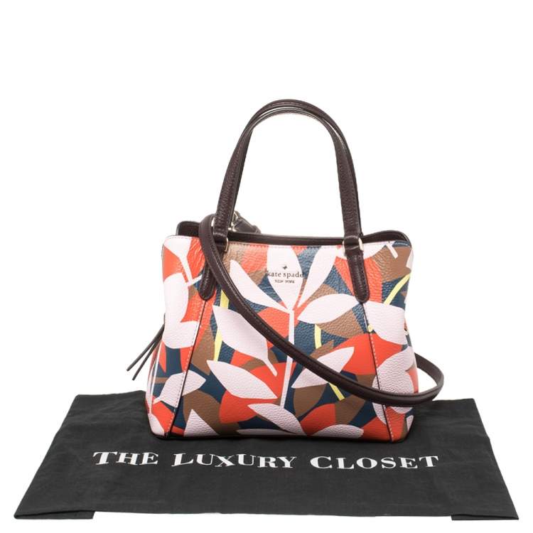 Pre Owned Kate Spade Floral Multicolor Leather Shoulder Bag