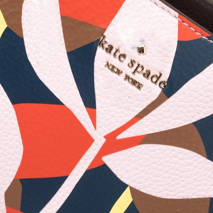 Pre Owned Kate Spade Floral Multicolor Leather Shoulder Bag