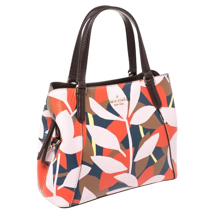 Pre Owned Kate Spade Floral Multicolor Leather Shoulder Bag