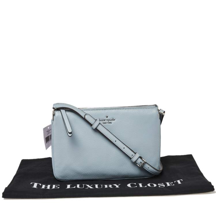 Pre Owned Kate Spade Light Blue Leather Jackson Triple Gusset Shoulder Bag