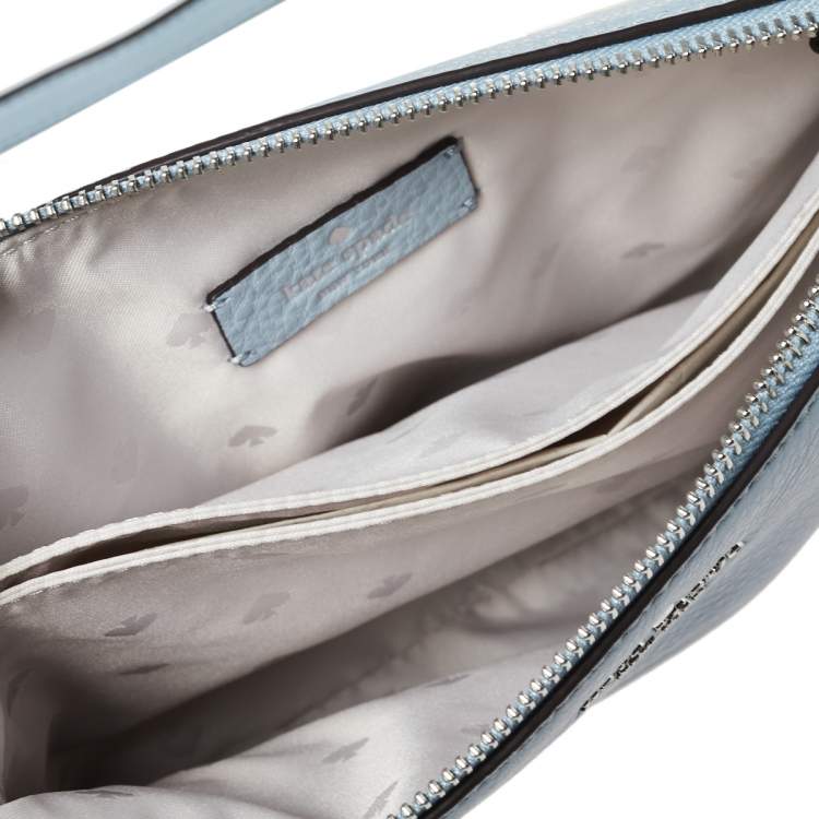 Pre Owned Kate Spade Light Blue Leather Jackson Triple Gusset Shoulder Bag