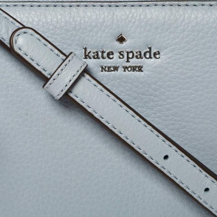 Pre Owned Kate Spade Light Blue Leather Jackson Triple Gusset Shoulder Bag
