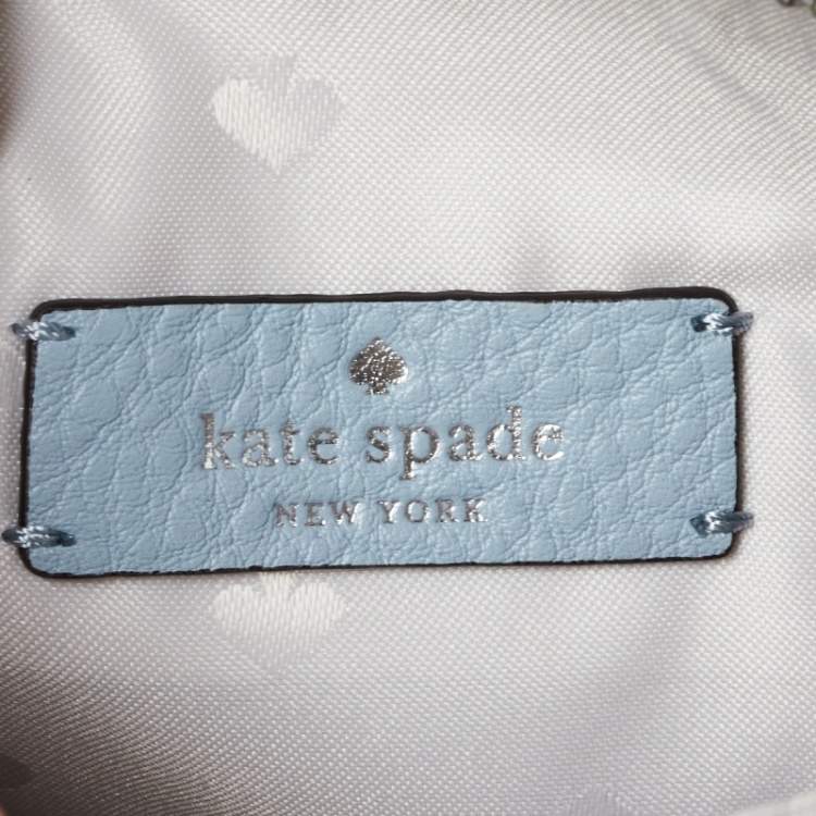 Pre Owned Kate Spade Light Blue Leather Jackson Triple Gusset Shoulder Bag