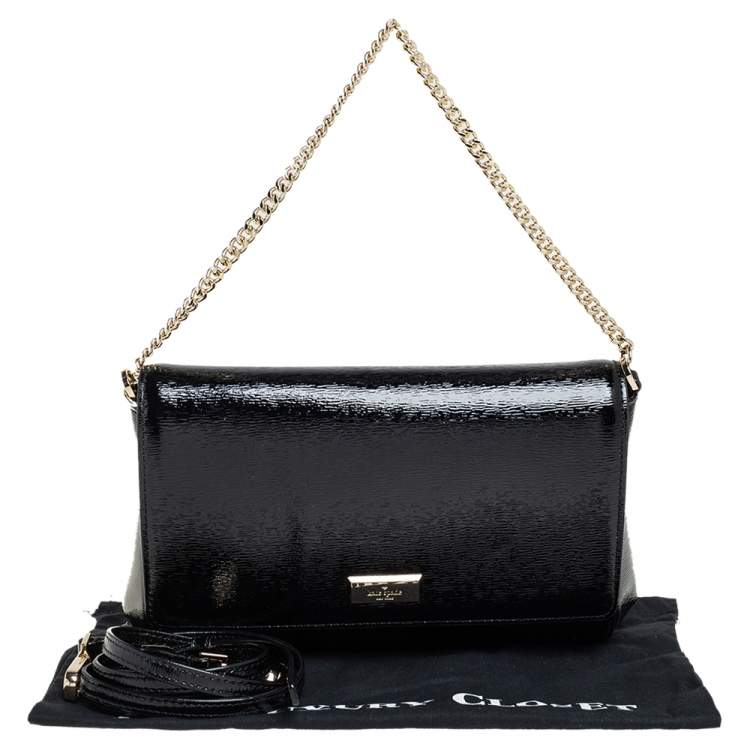 Pre Owned Kate Spade Black Patent Leather New York Bixby Shoulder Bag