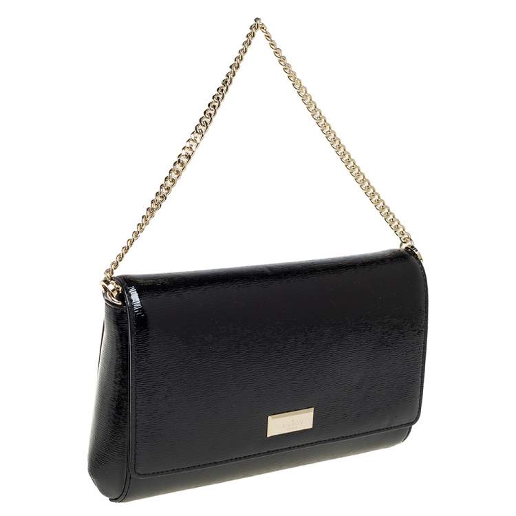 Pre Owned Kate Spade Black Patent Leather New York Bixby Shoulder Bag
