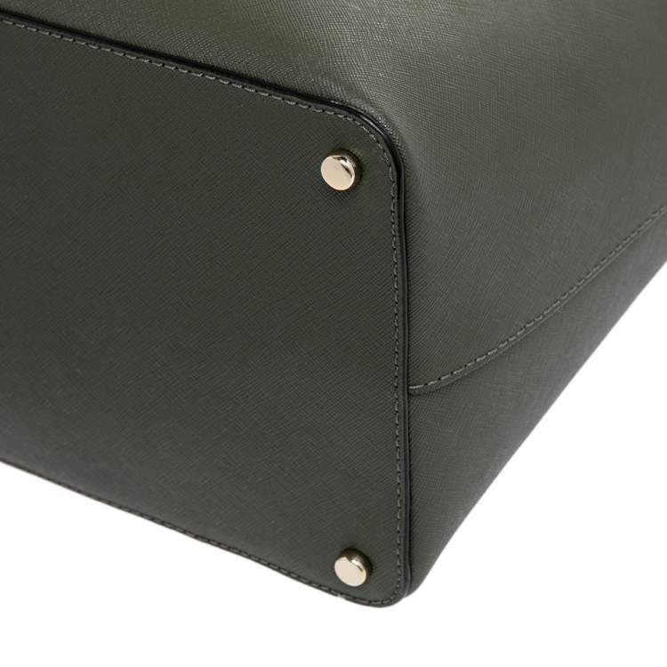 مملوكة مسبقًا Kate Spade Olive Green Leather Jaymes Laurel Way Tote