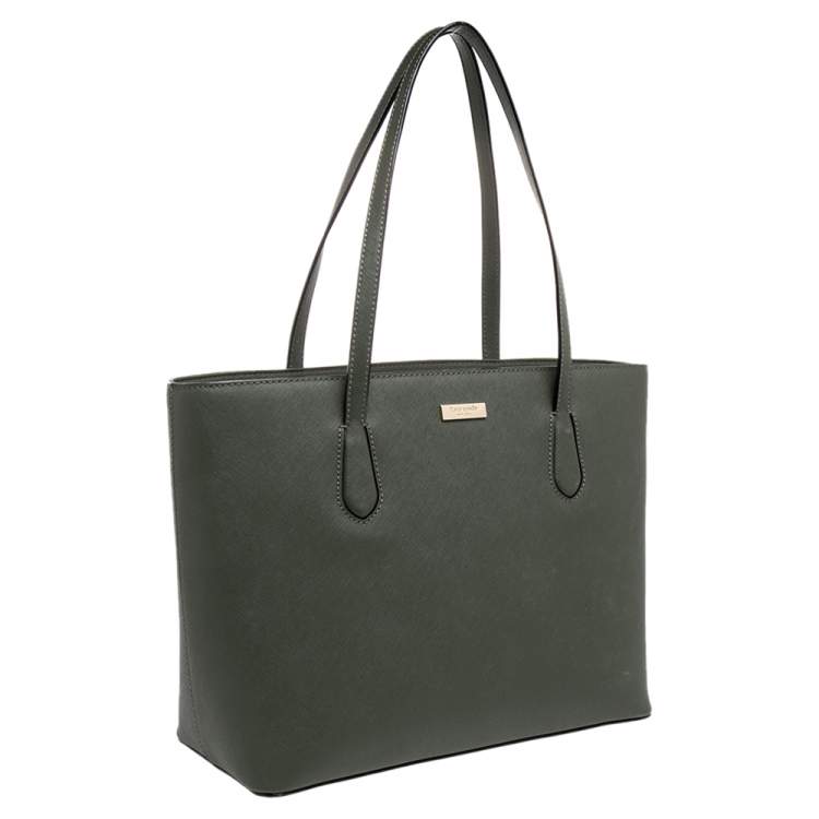 مملوكة مسبقًا Kate Spade Olive Green Leather Jaymes Laurel Way Tote