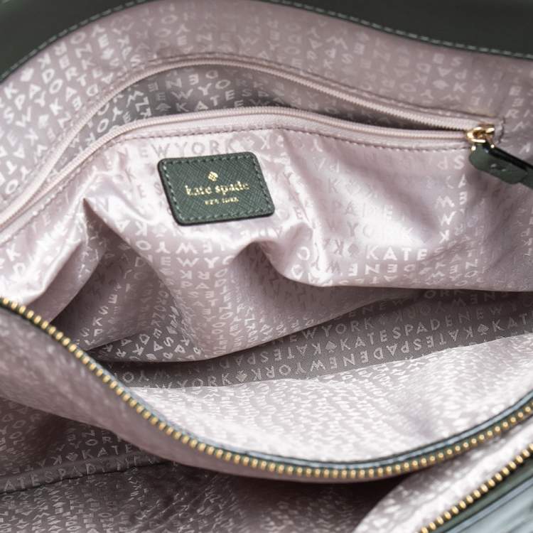 مملوكة مسبقًا Kate Spade Olive Green Leather Jaymes Laurel Way Tote
