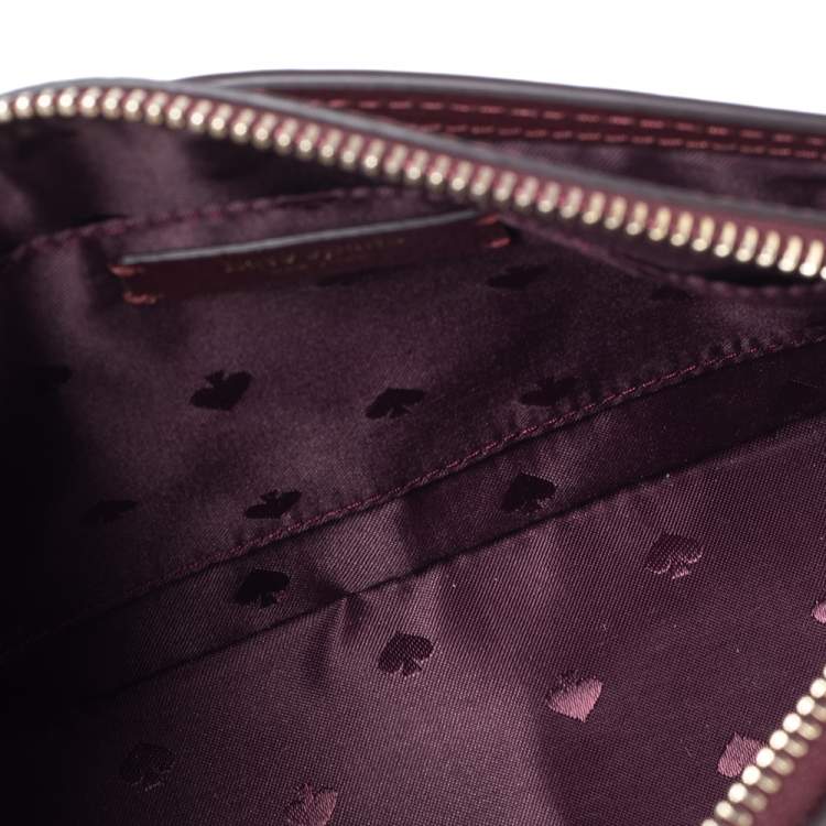 Pre Owned Kate Spade Burgundy Leather Jeanne Crossbody Bag