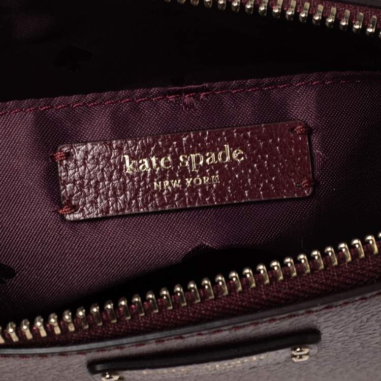 Pre Owned Kate Spade Burgundy Leather Jeanne Crossbody Bag
