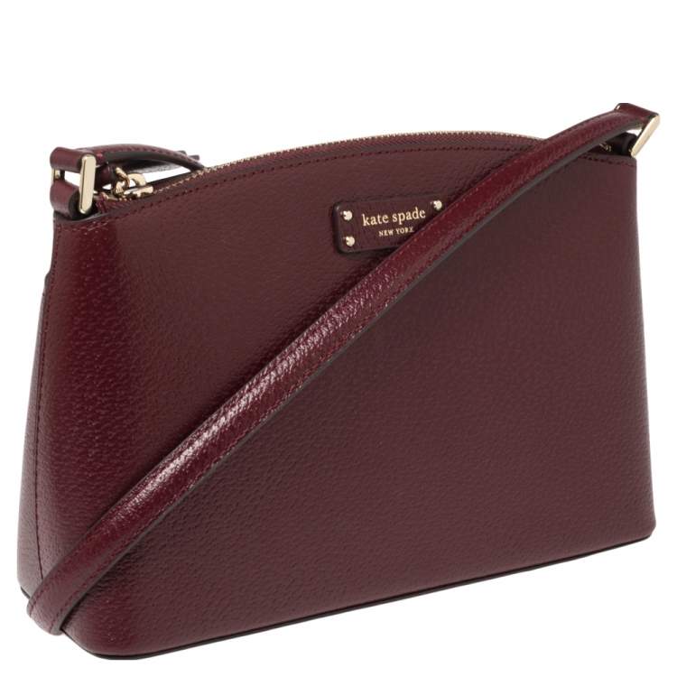 Pre Owned Kate Spade Burgundy Leather Jeanne Crossbody Bag
