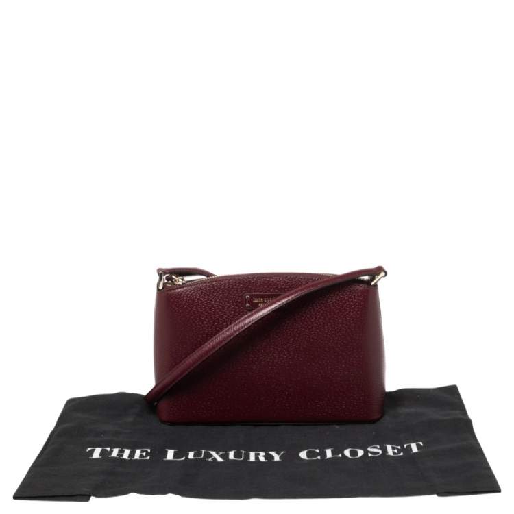 Pre Owned Kate Spade Burgundy Leather Jeanne Crossbody Bag