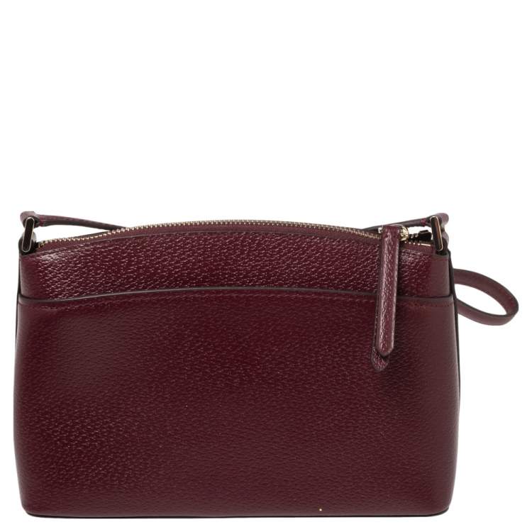 Pre Owned Kate Spade Burgundy Leather Jeanne Crossbody Bag