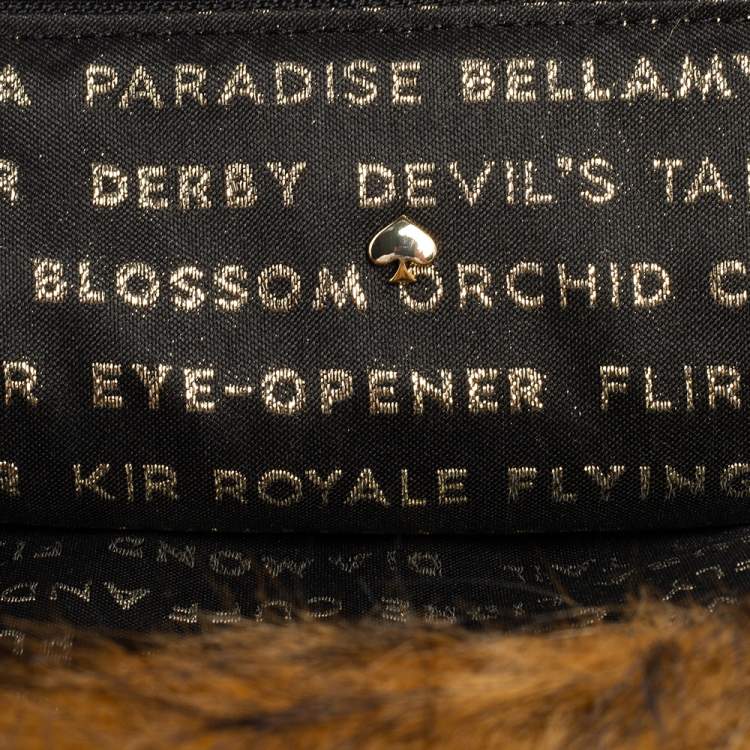 Pre Owned Kate Spade Black/Brown Leather and Faux Fur Clutch