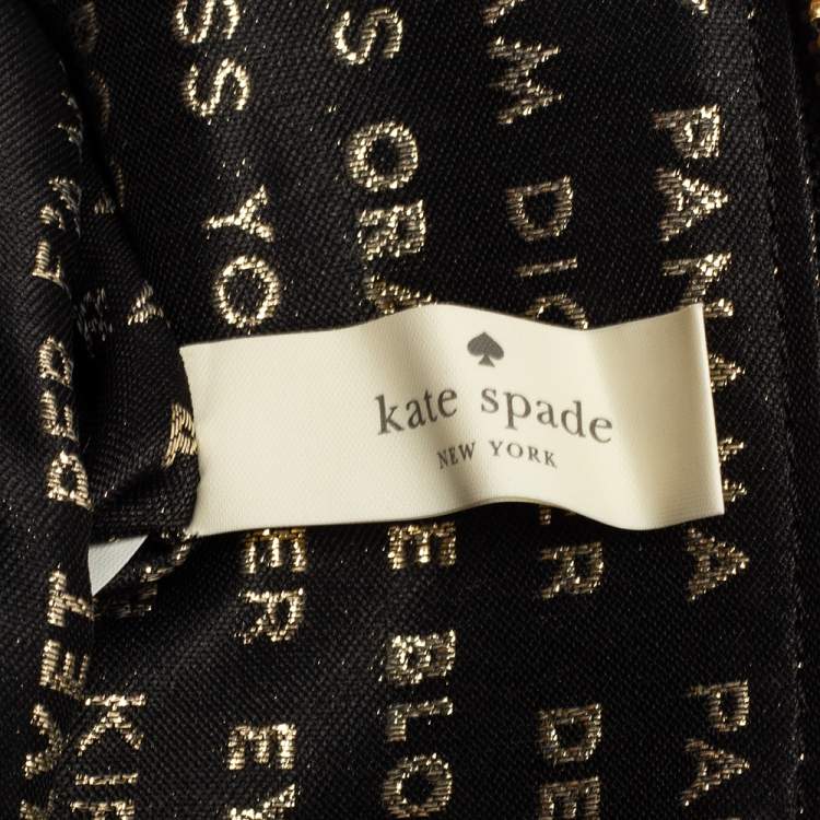 Pre Owned Kate Spade Black/Brown Leather and Faux Fur Clutch