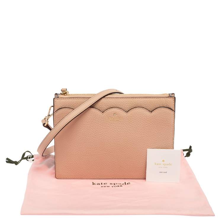Pre Owned Kate Spade Dusty Pink Leather Leewood Place Clarise Crossbody Bag