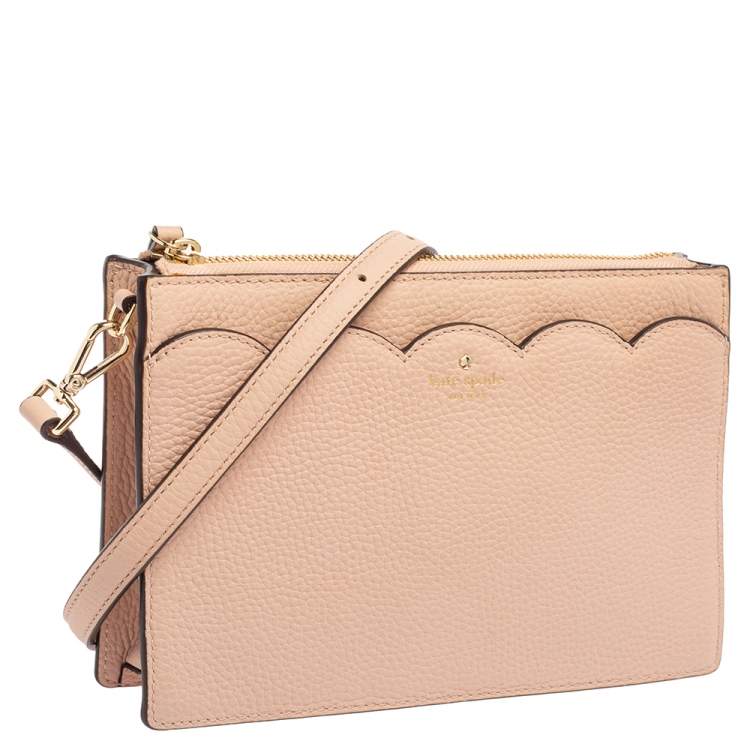 Pre Owned Kate Spade Dusty Pink Leather Leewood Place Clarise Crossbody Bag