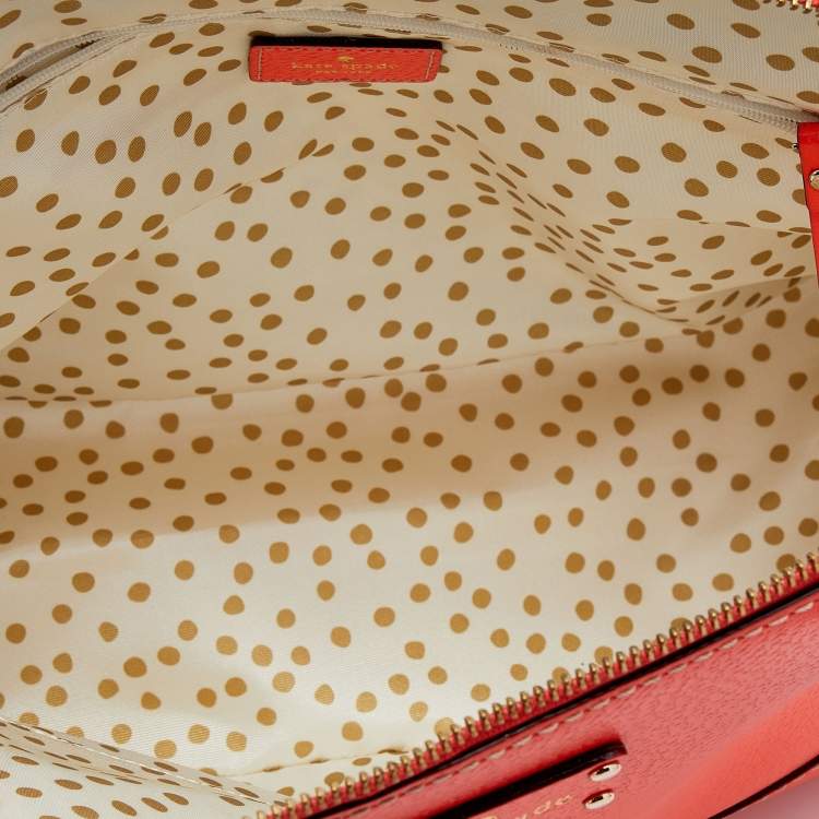 Pre Owned Kate Spade Bright Orange Leather Rachelle Wellesley Satchel