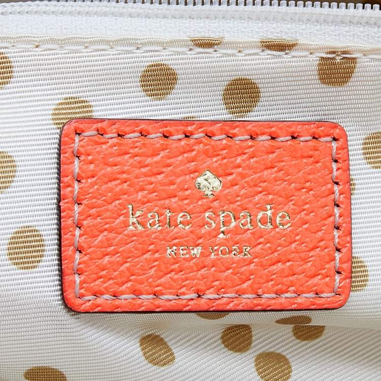 Pre Owned Kate Spade Bright Orange Leather Rachelle Wellesley Satchel