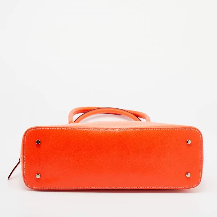 Pre Owned Kate Spade Bright Orange Leather Rachelle Wellesley Satchel