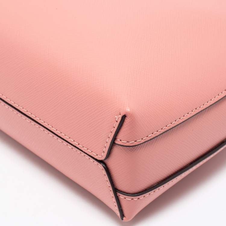 Pre Owned Kate Spade Pink Leather Spencer Small Double Zip Crossbody Bag