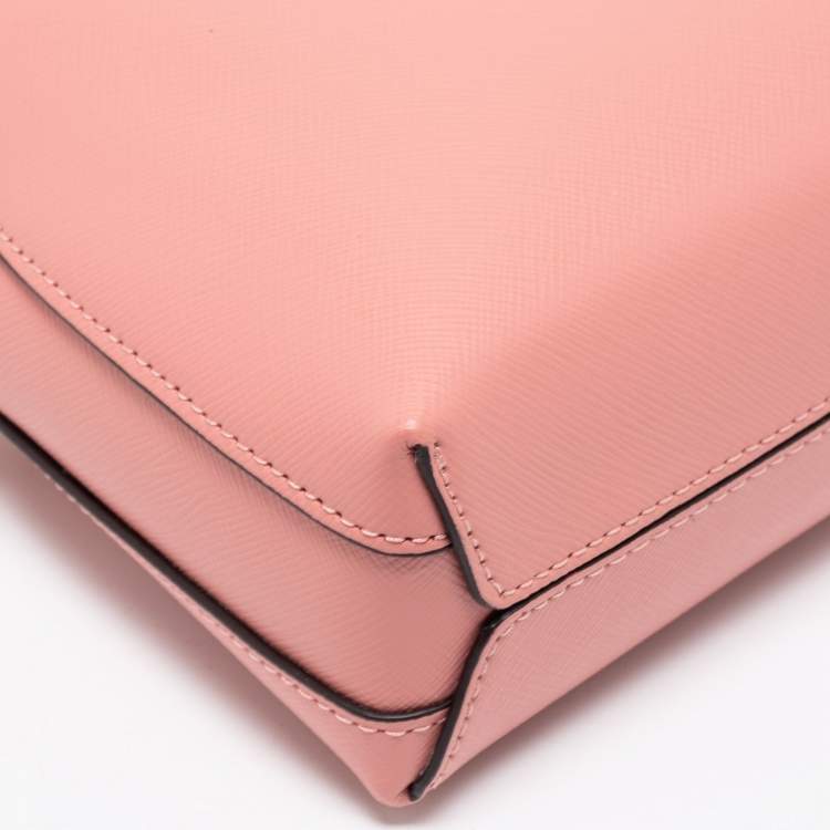 Pre Owned Kate Spade Pink Leather Spencer Small Double Zip Crossbody Bag