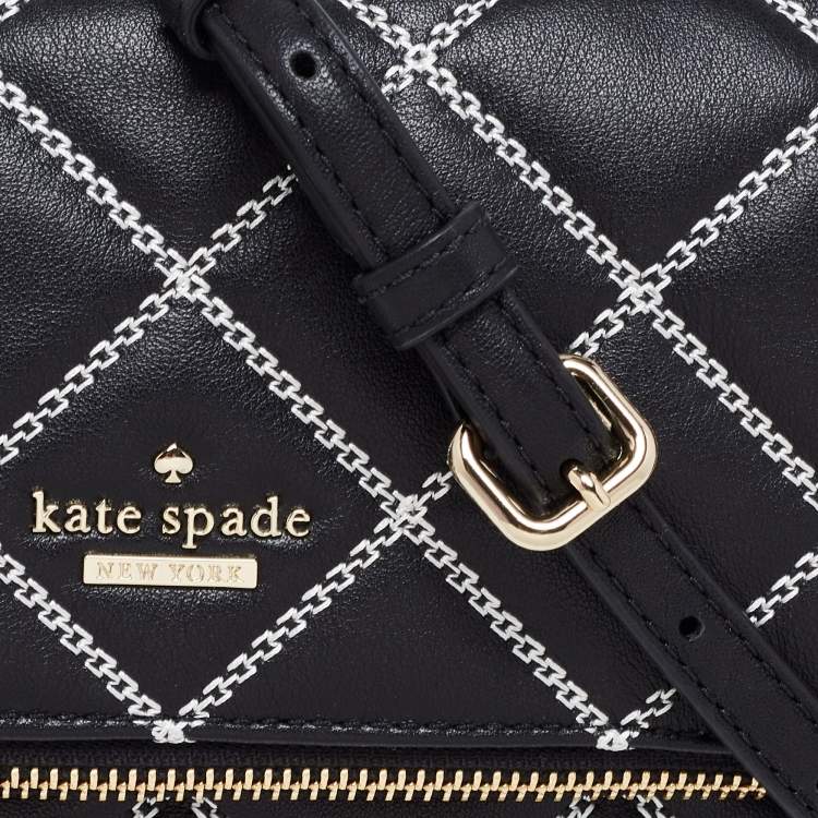 مملوكة مسبقًا Kate Spade Black Quilted Leather Emerson Place Marsala Convertible Crossbody