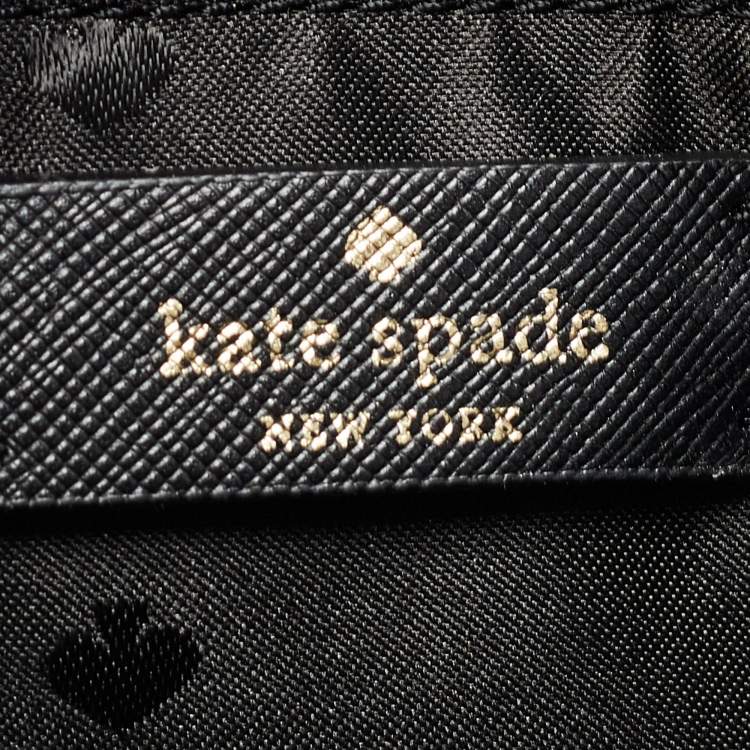 Pre Owned Kate Spade Black Glitter Fabric and Leather Tinsel Tote 