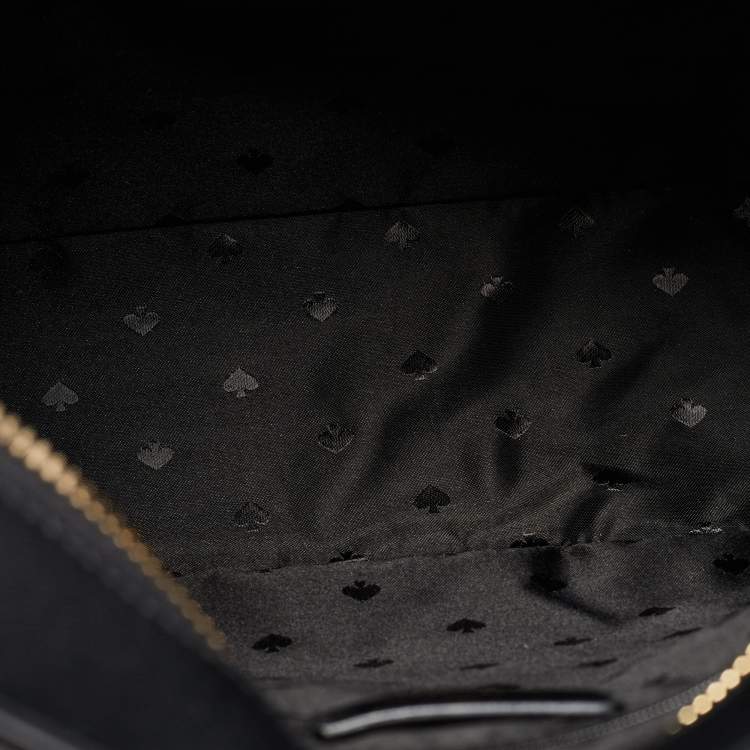 Pre Owned Kate Spade Black Glitter Fabric and Leather Tinsel Tote 