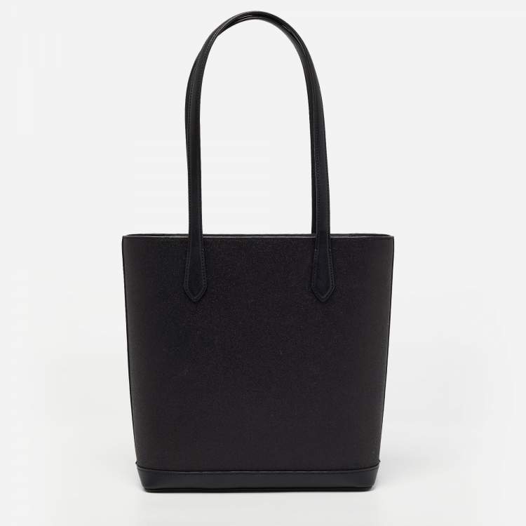 Pre Owned Kate Spade Black Glitter Fabric and Leather Tinsel Tote 