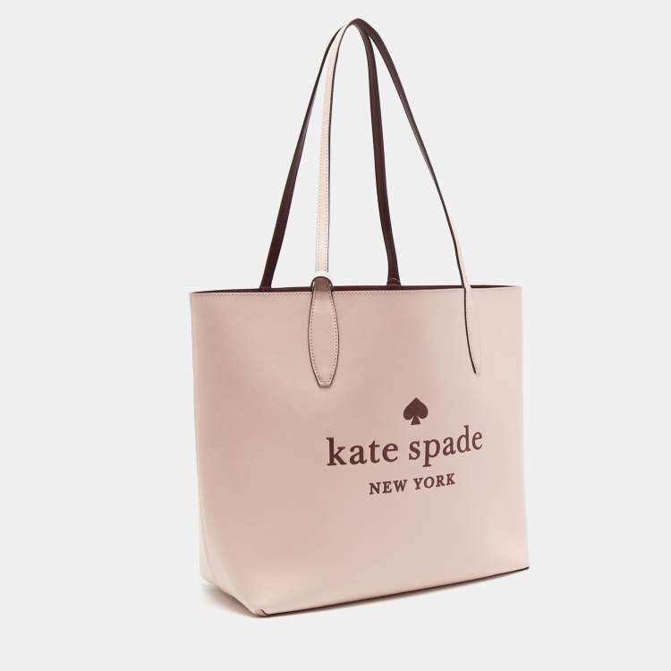 Pre Owned Kate Spade Rose Smoke Leather Glitter On Tote