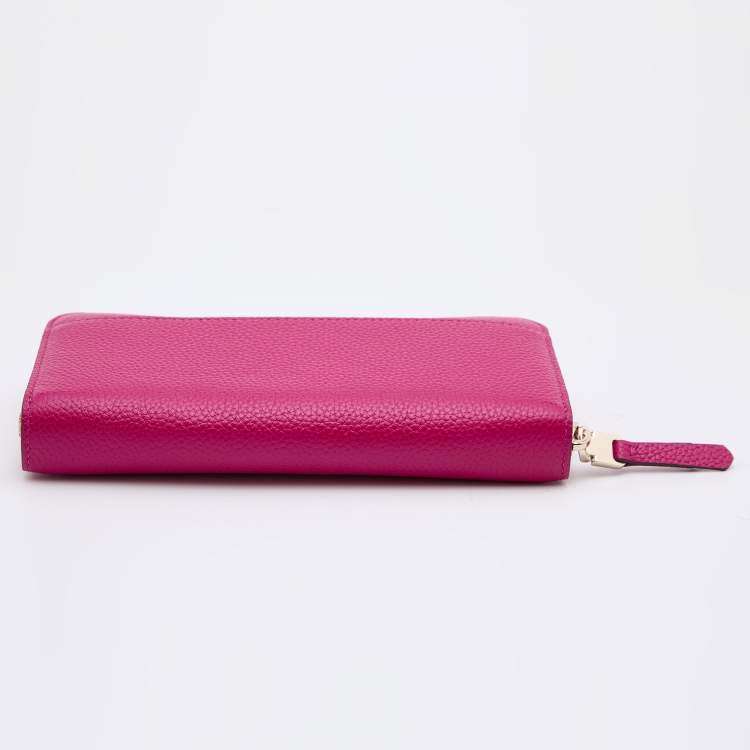 Pre Owned Kate Spade Pink Leather Zip Around Wallet