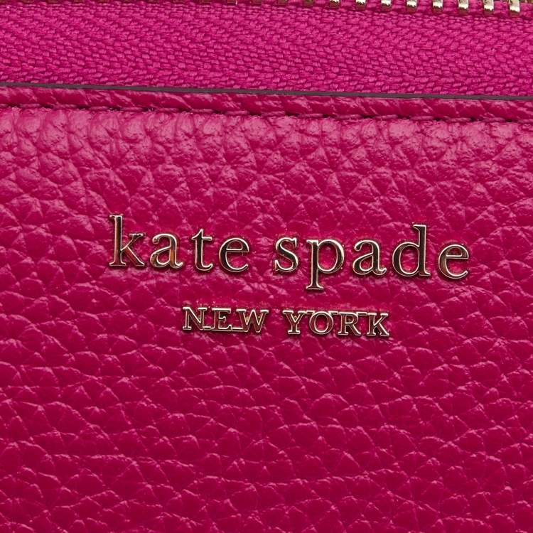 Pre Owned Kate Spade Pink Leather Zip Around Wallet