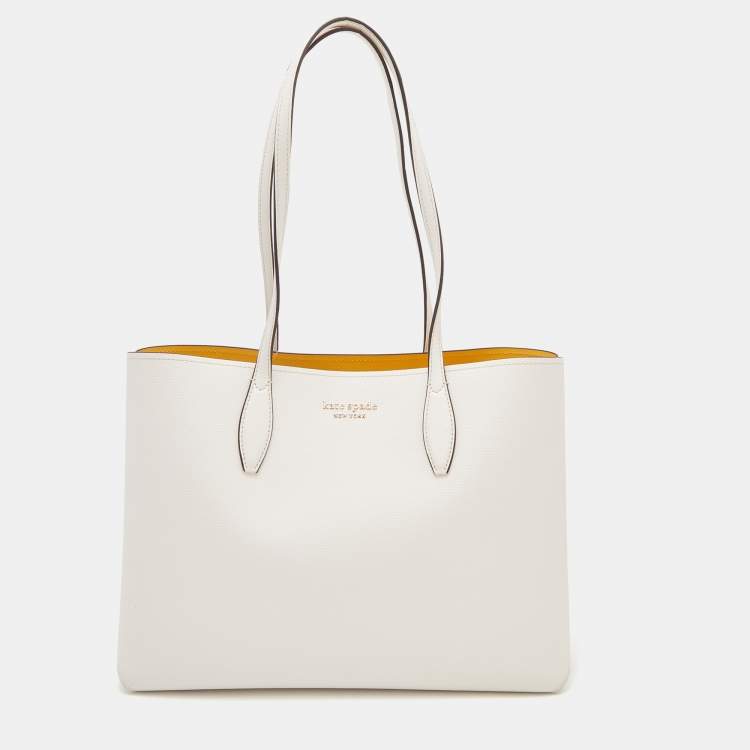 Pre Owned Kate Spade White Leather Aldy Tote