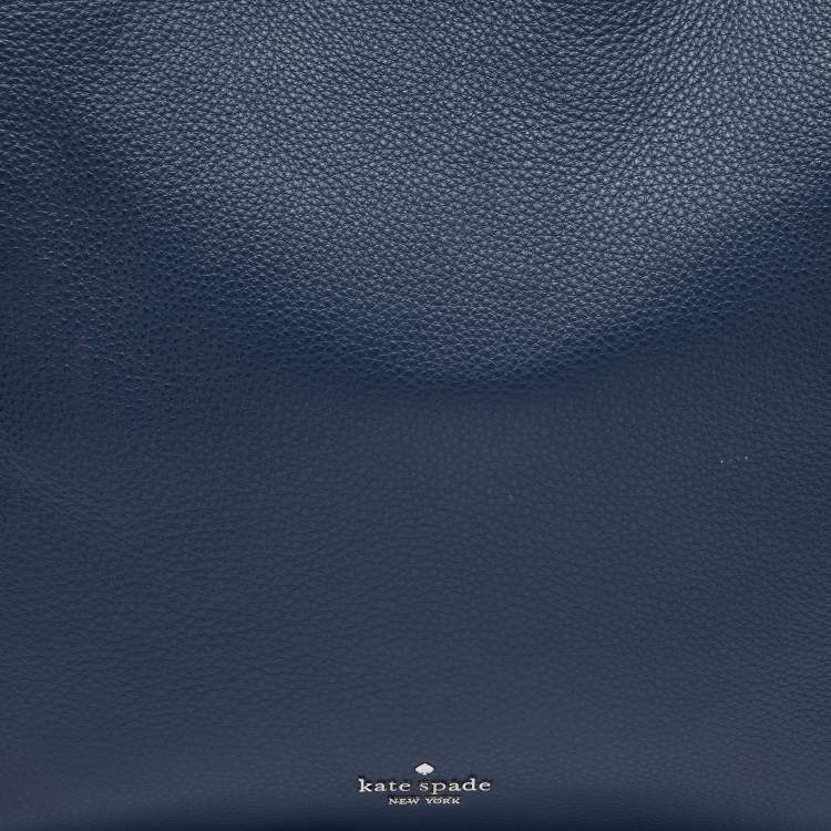 Pre Owned Kate Spade Navy Blue Leather Jackson Triple Compartment Satchel