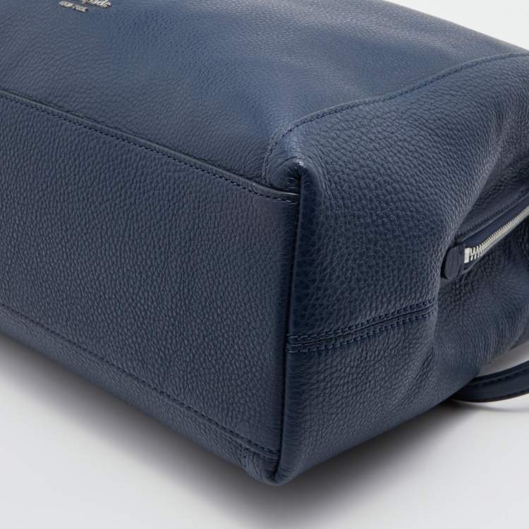 Pre Owned Kate Spade Navy Blue Leather Jackson Triple Compartment Satchel